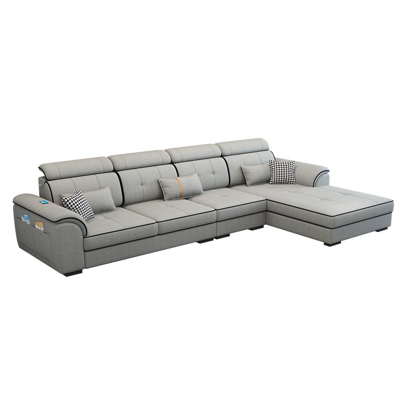 Pillowed Back Cushions Cotton Blend /Faux Leather Furniture Sectionals