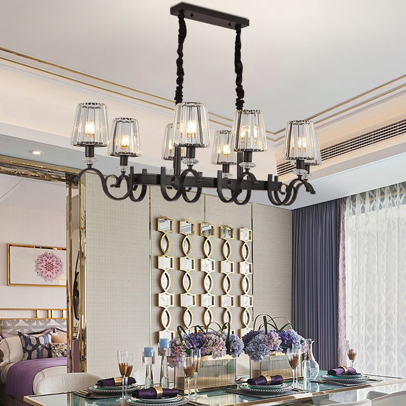 American Style Hanging Lamp Crystal Shade Island Light Fixture for Living Room