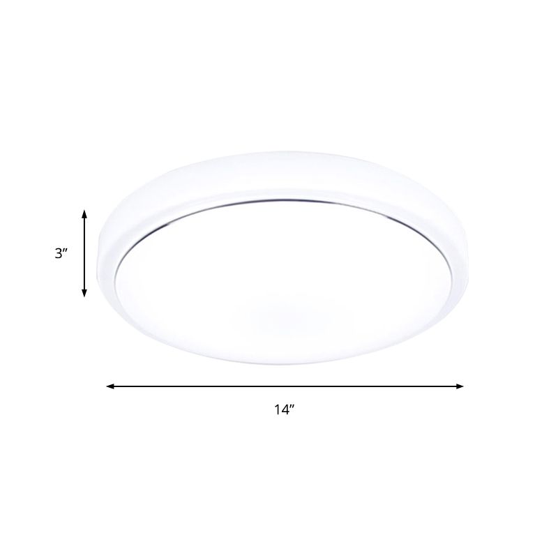 Goud/Zilver Drum Plafondinbouw Eenvoudige Metalen LED Inbouwlamp met Acryl Schaduw voor Gang in Warm/Wit, 7,5"/9"/12" Dia