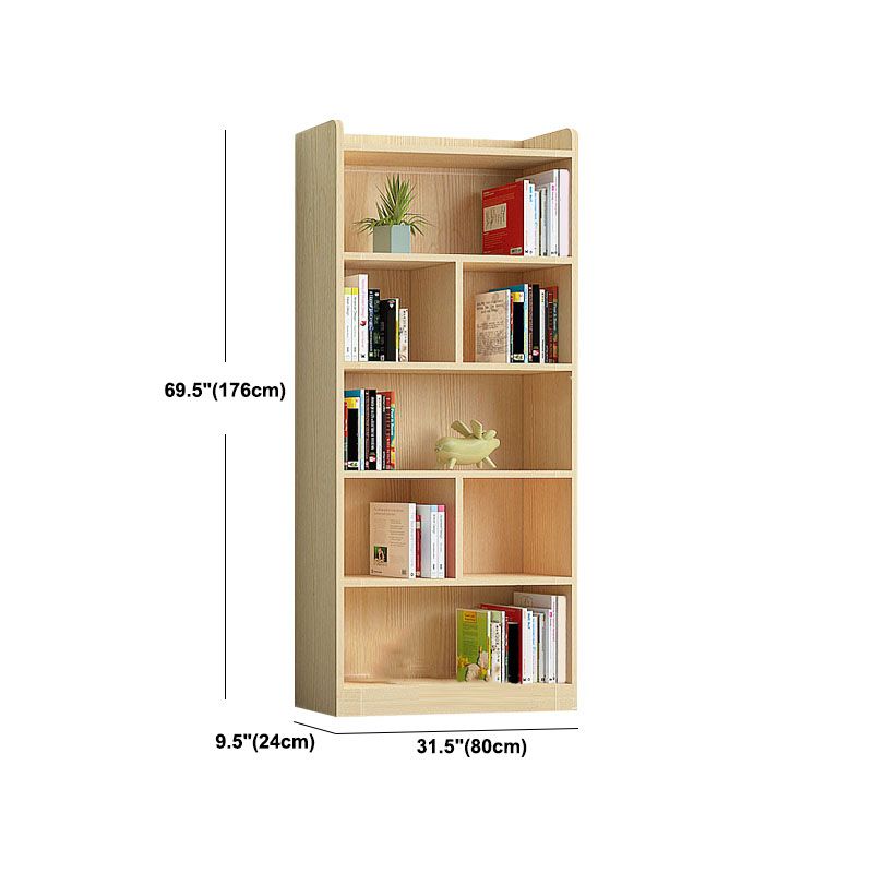 Contemporary Floor Closed Back Book Shelf Wooden Home Shelf Bookcase with Shelves