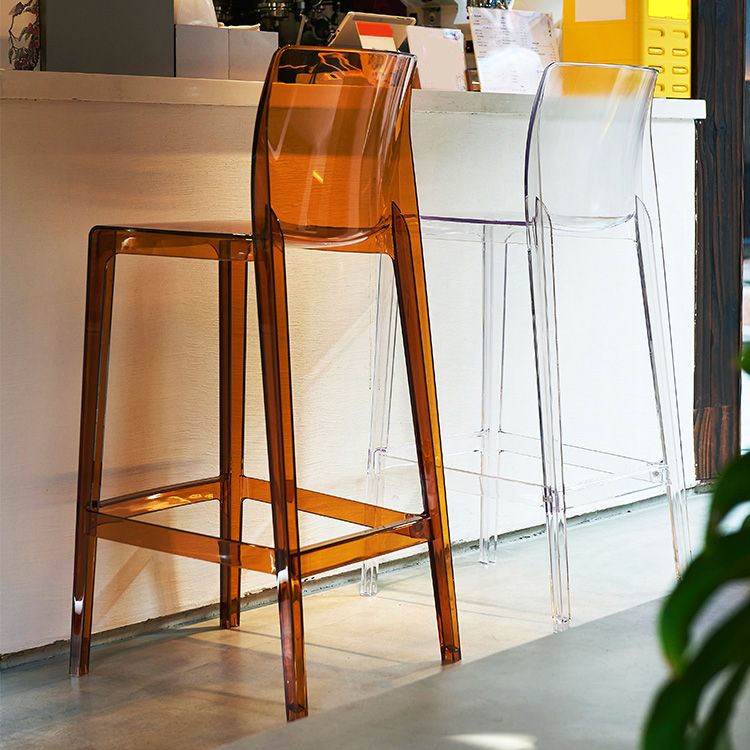Contemporary Acrylic Counter Chair Low Back Indoor Bar Stools