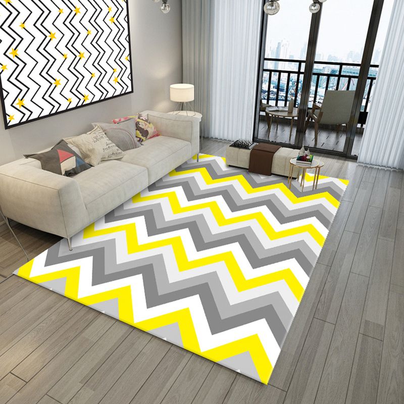 Bold Color Block Geometric Rug Multi Color Modern Rug Polypropylene Machine Washable Non-Slip Stain Resistant Rug for Living Room