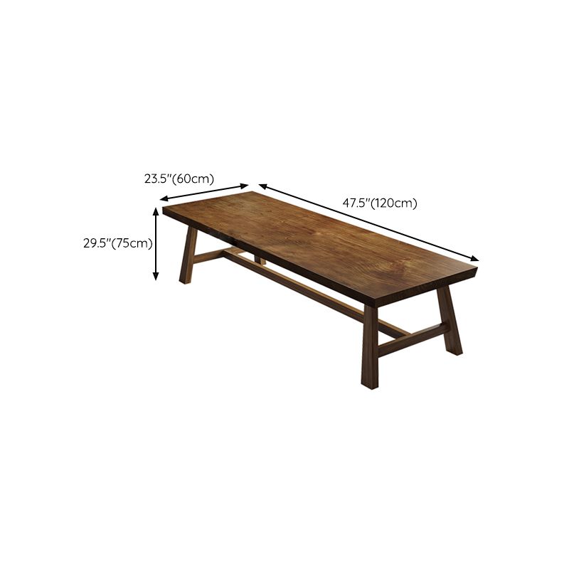 Pine Contemporary Office Desk Rectangular Solid Wood Writing Desk