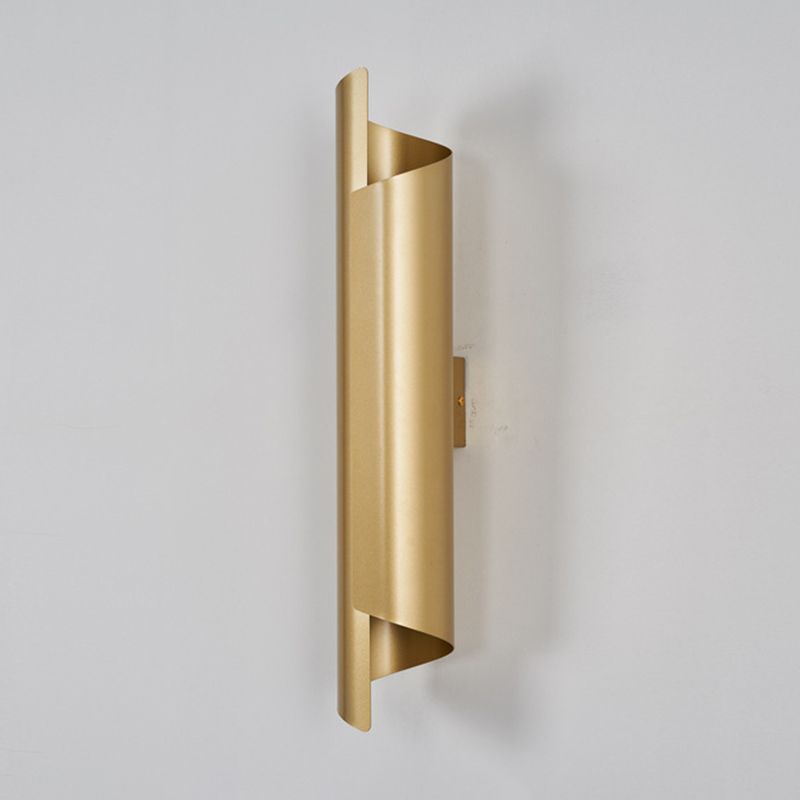 Post Modern 1 - Light Wall Mount Fixture Iron Tube Wall Lighting in Gold Finish
