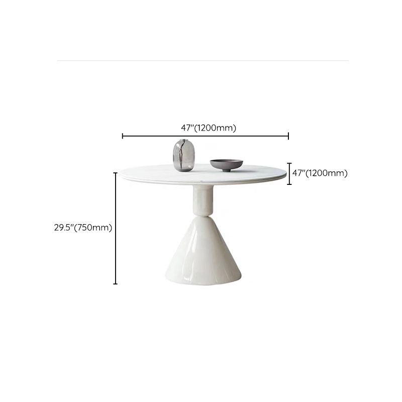 Contemporary Kitchen Dinner Table Stone Round Pedestal Dining Table