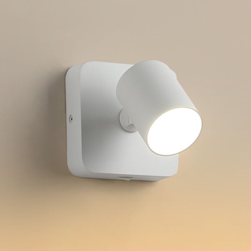 Metal Cylinder Wall Mount Lamp Simple 1 Light Wall Mounted Light Fixture for Bedroom