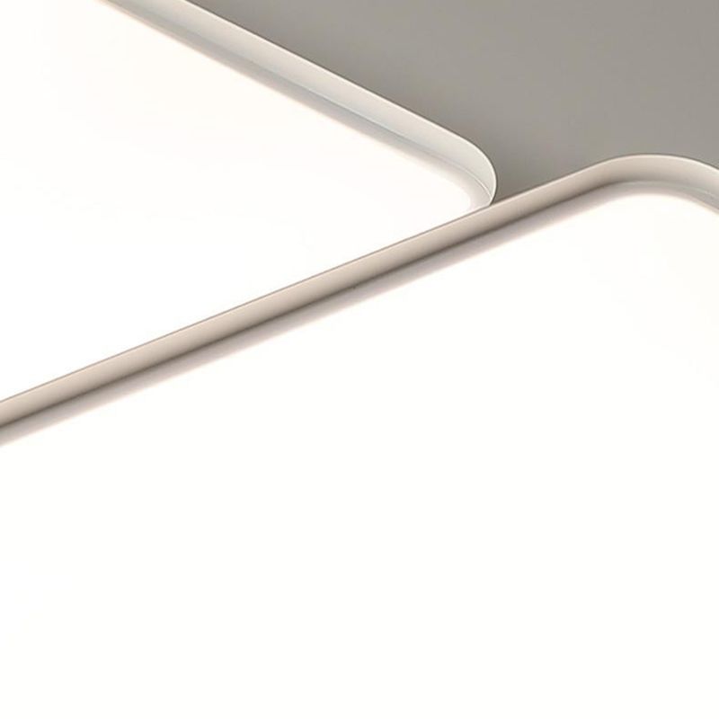 Geometric Interior LED Flush Mount in White Minimalist Iron Ceiling Flush