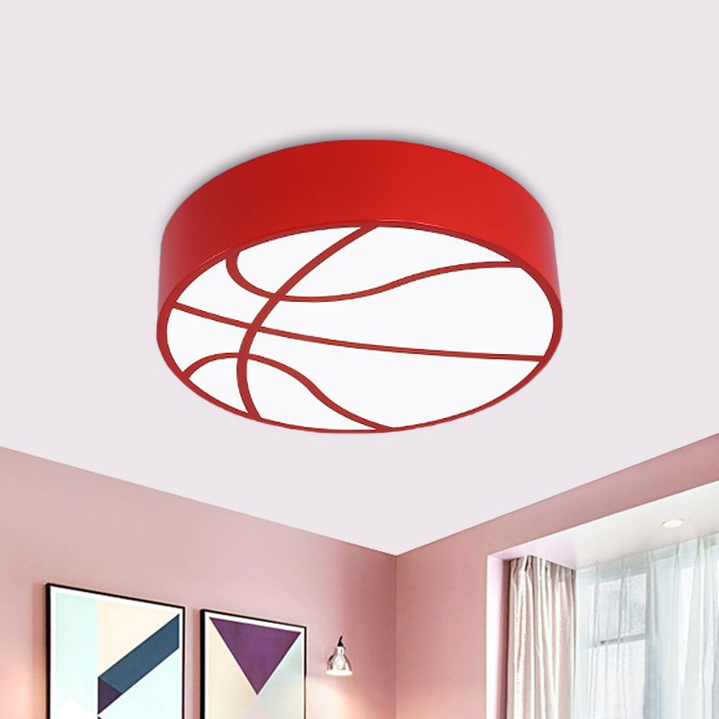 Red/Blue/Green Basketball Ceiling Fixture Children LED Acrylic Flush Mount Recessed Lighting