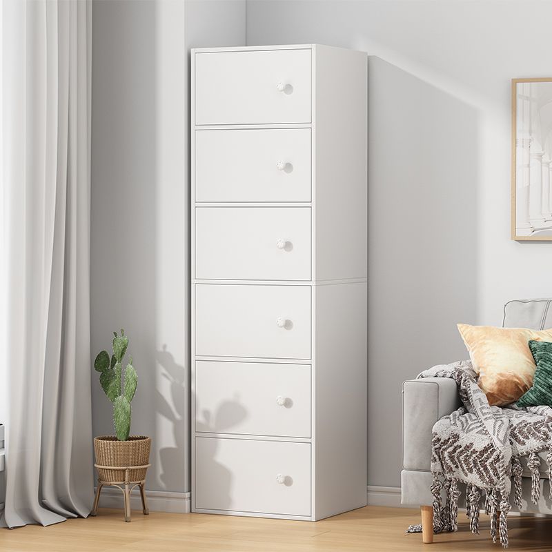 Contemporary Rectangle Storage Cabinet with Wooden Knobs Doors