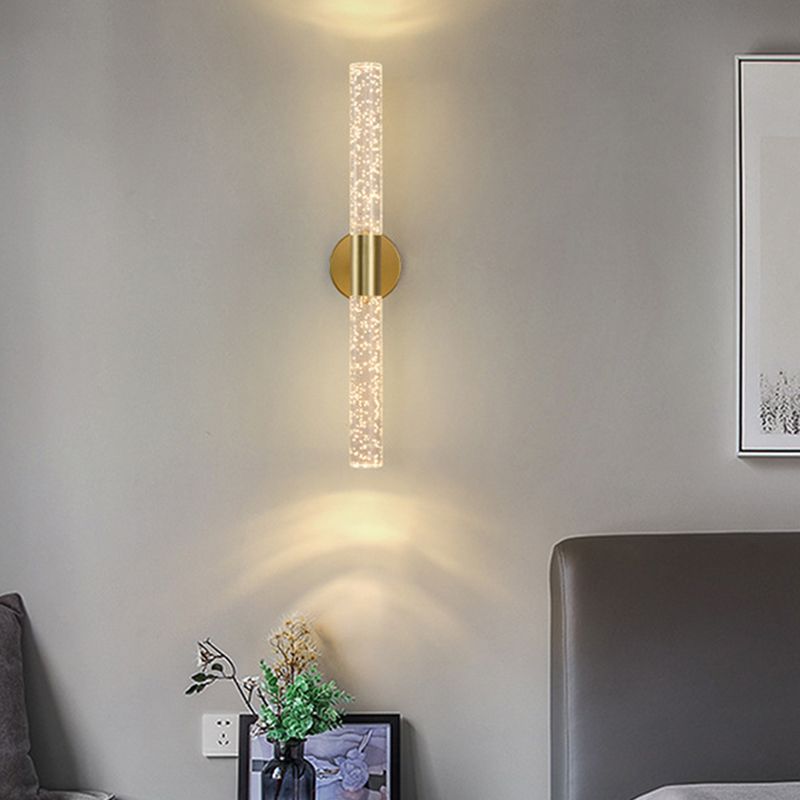 Modern Style Vanity Light Cylinder Shape 2 Lights Vanity Lamp for Shower Room