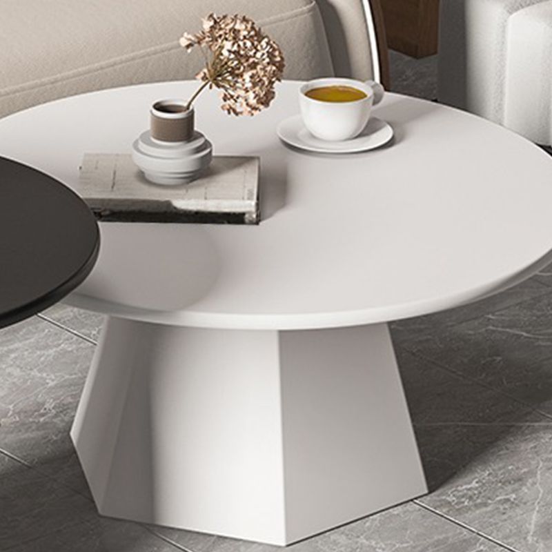Modern Black/White Coffee Table Pedestal Marble Cocktail Table for Room