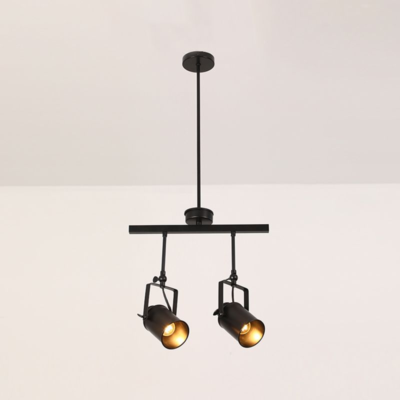 Industrial Style Iron Hanging Lamp Cylinder Shape Island Light Fixture for Bedroom