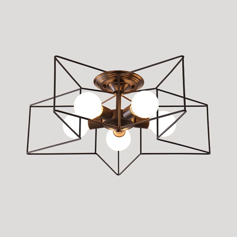5 Light Star Shape Flush Mount Ceiling Fixture Modern Flush Ceiling Lights for Dining Room