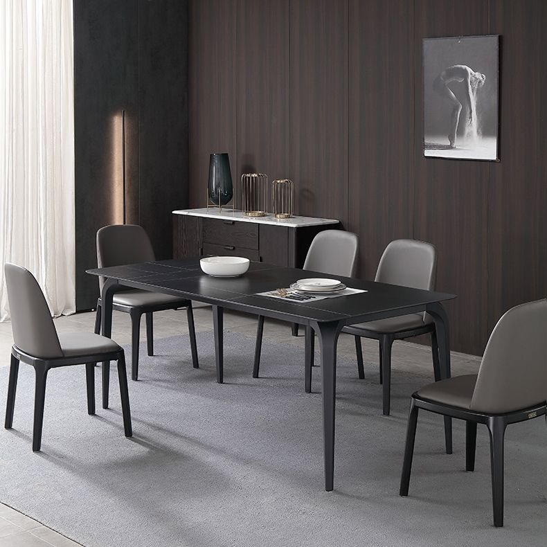 Rectangle 4 Legs Industrial Table Sintered Stone Fixed Table for Kitchen
