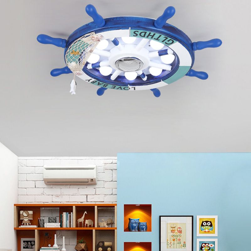 Éclairage encastré à gouvernail en métal, plafonnier LED bleu de Style méditerranéen