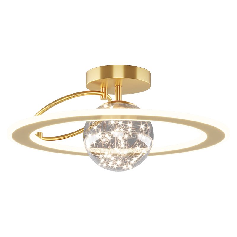 Plafonnier LED doré à éclairage encastré moderne Gypsophila