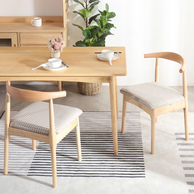 Scandinavian Style Wood Dining Chairs Dining Room Open Back Dining Side Armless Chair