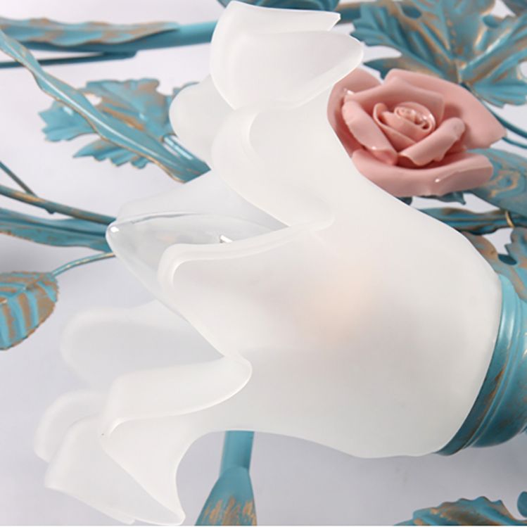 Plafonnier rétro traditionnel avec abat-jour en verre, luminaire encastré pour chambre à coucher et salon