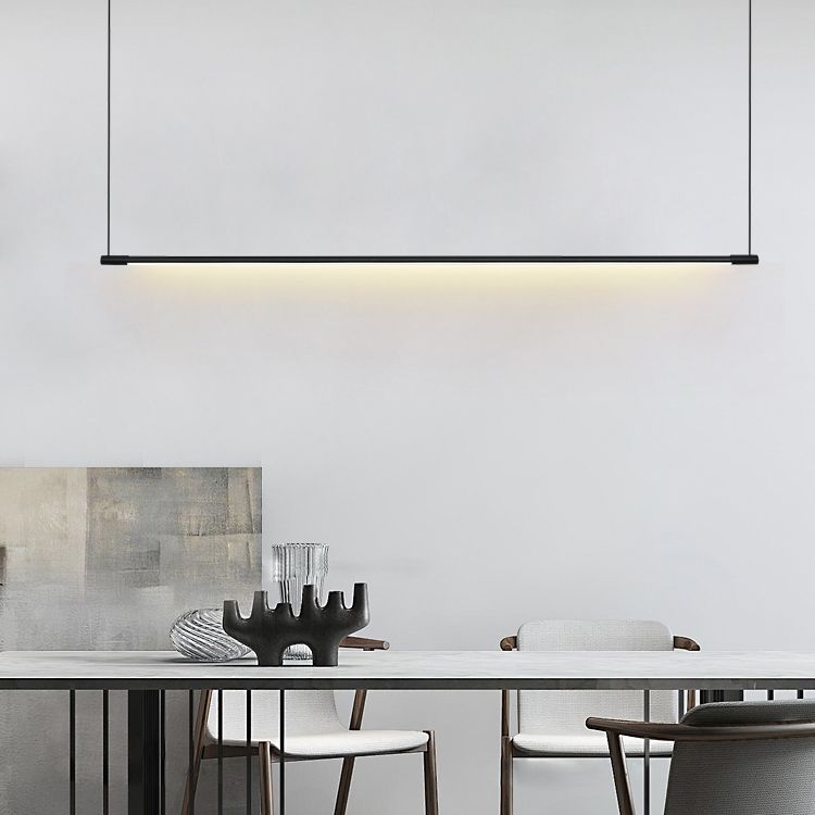 Contemporary Kitchen Pendant Light Linear Pendant Light Fixture Metal 1 Light