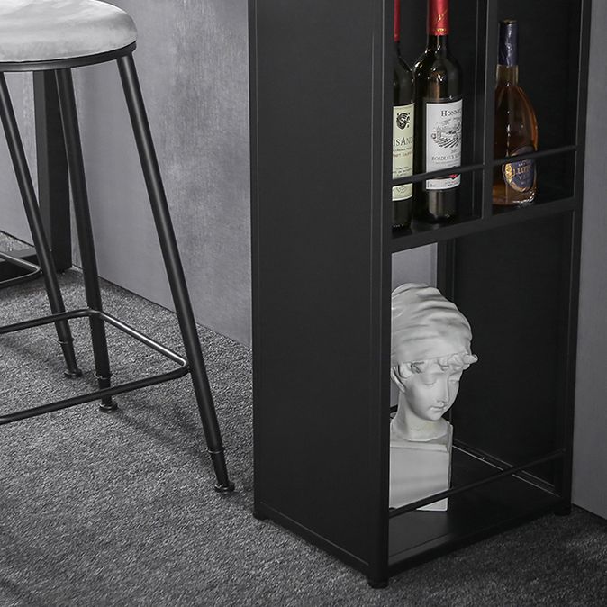 Modern Rectangle Stone Bar Table Set 1/3 Pieces Counter Table with Metal Stools