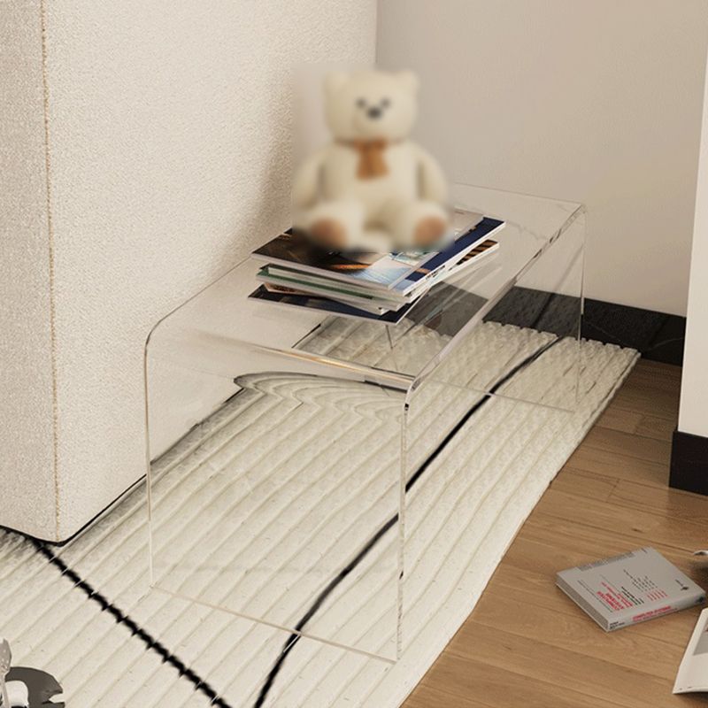 Modernistic Style Accent Side Table Rectangular Shape Plastic End Table