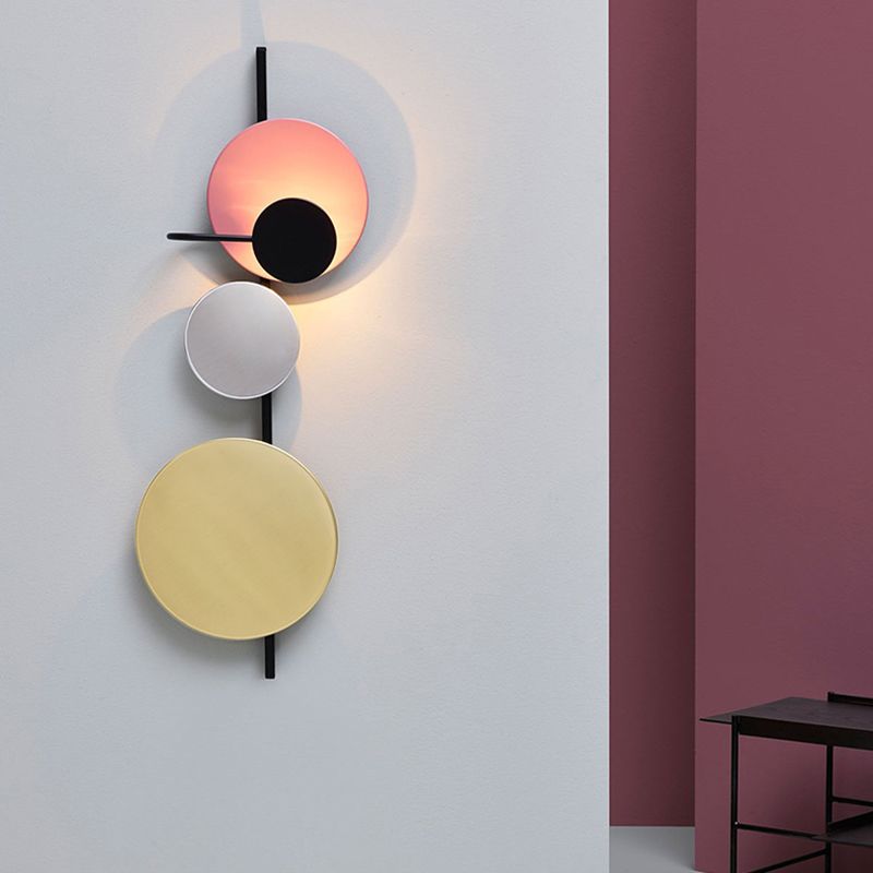 1 Light Round Disc Wall Light Fixtures Postmodern Sconce Light Fixtures