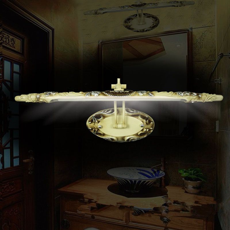 Traditional Carved Vanity Wall Light Adjustable Resin LED Sconce Light