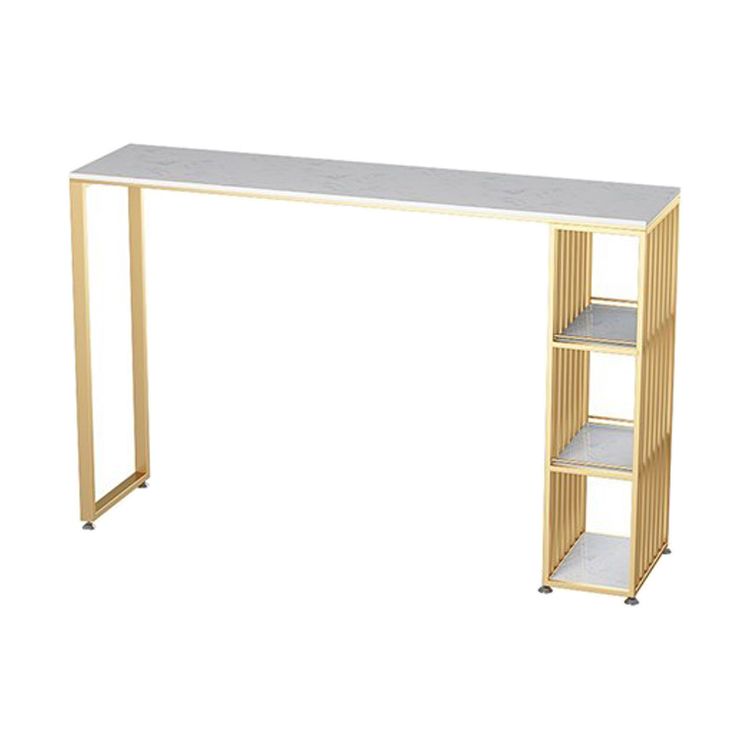 Glam Marble 1/2/3 Pieces Counter Height Set Rectangle Indoor Counter Set with Storage