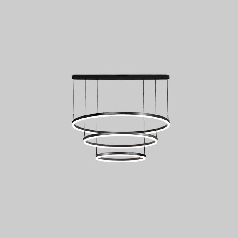 Luces colgantes colgantes de aluminio negro lámparas colgantes modernas para sala de estar