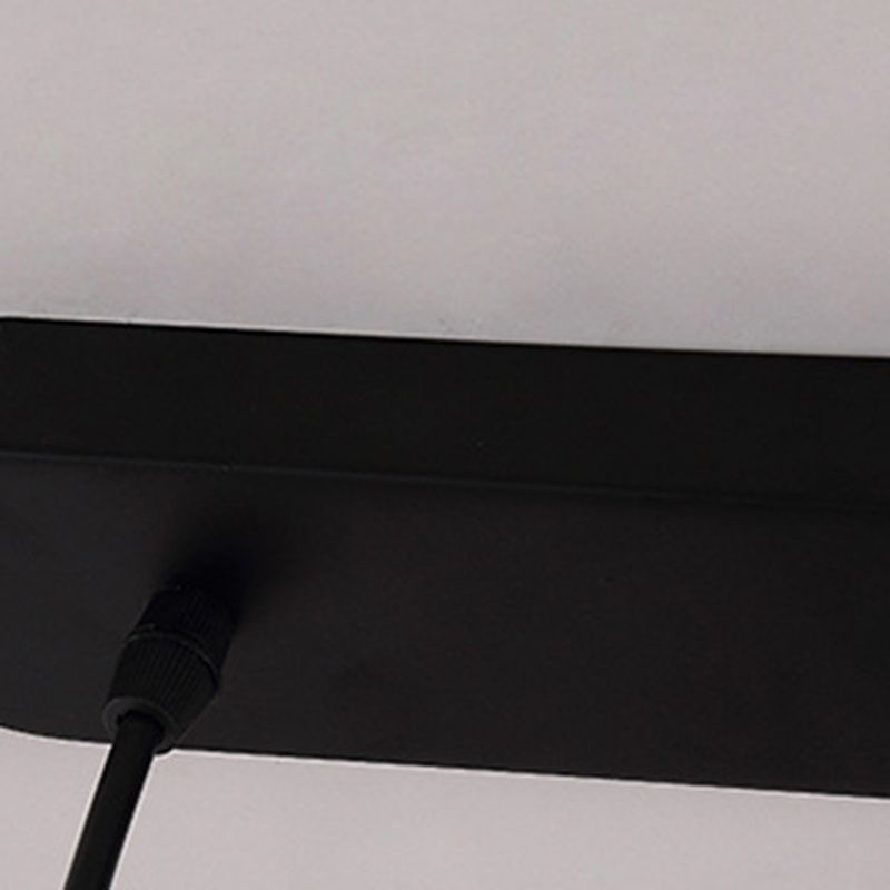 Lumière pendante noire à 3 légers en dôme en fer forgé moderne lampe suspendue avec une teinte en verre