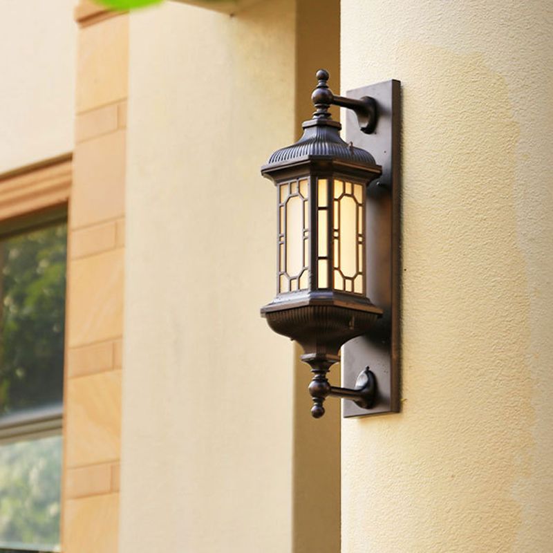 AMARTA RECTAGNA RECTANGO LIGHTURA DE LIGHTA 1 BULB LAMBILLA DE ALUMINUM ALUMINUS APARTIR EN NEGRO PARA COUNTYARD