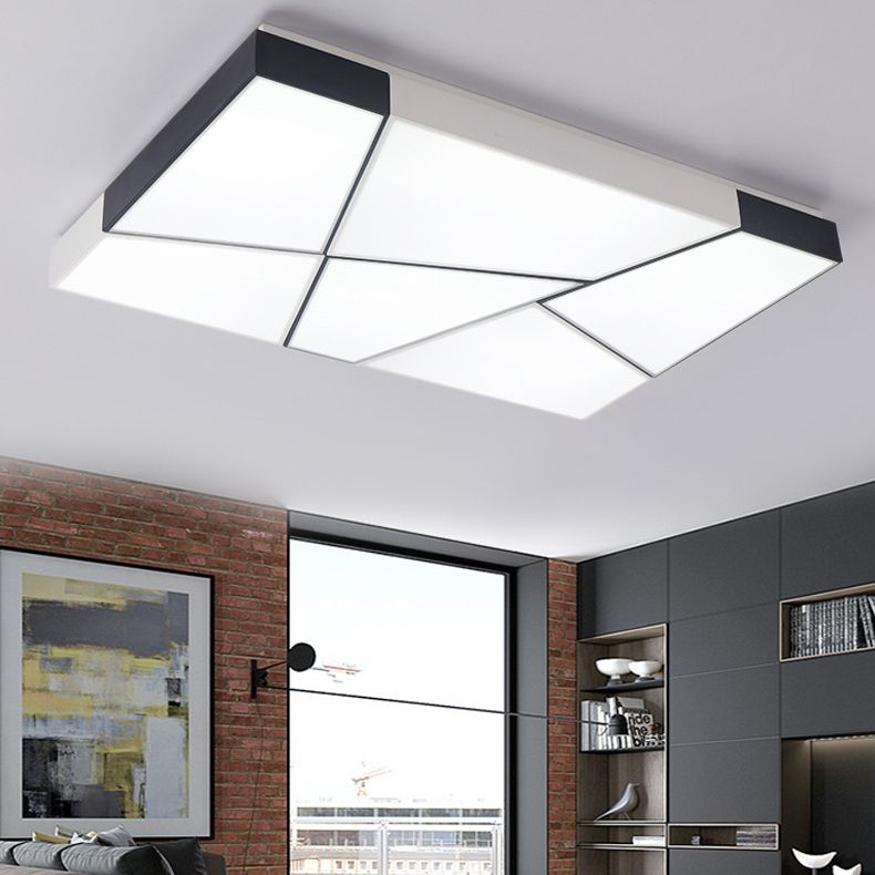 Luminaires encastrés géométriques en acrylique, Style moderne, lumière Led blanche et noire