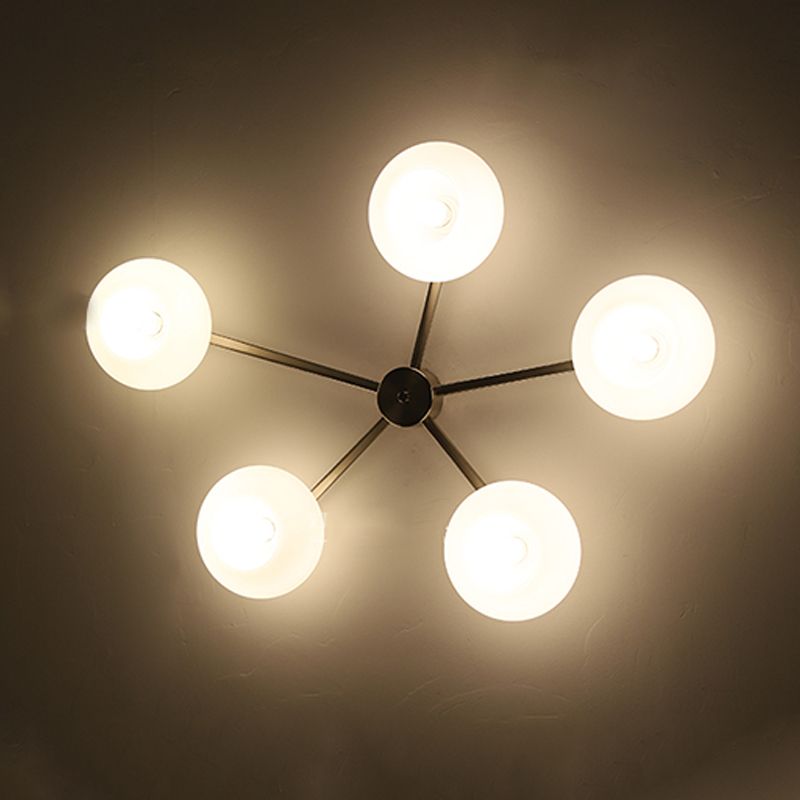 Modern Style Ceiling Lamp Glass Shade Flush Mount Light Fixture