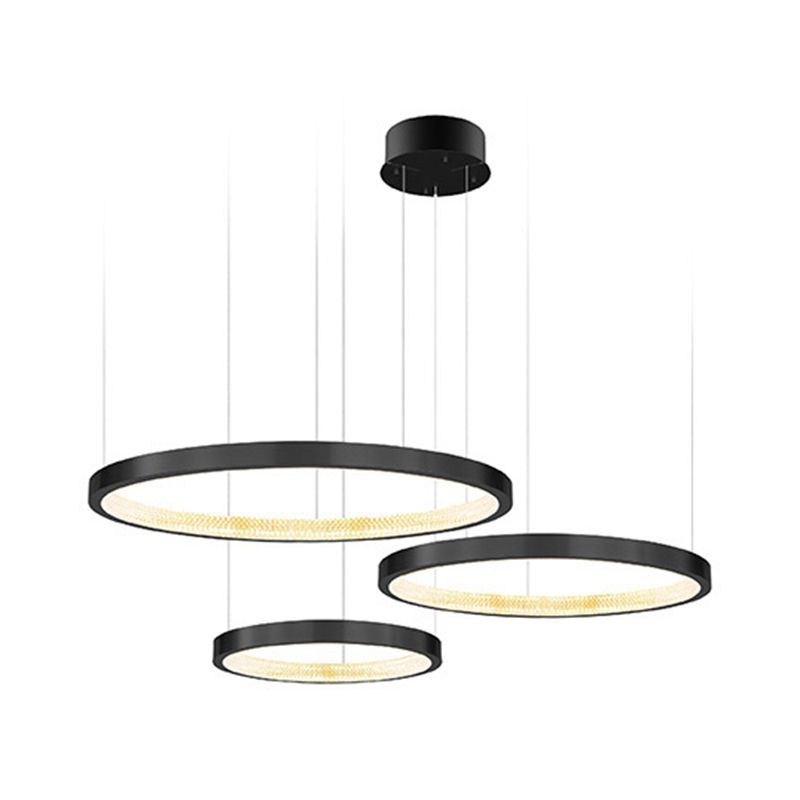 Round Chandelier Light Fixtures Modern Multi-Tier Suspension Pendant Lamps
