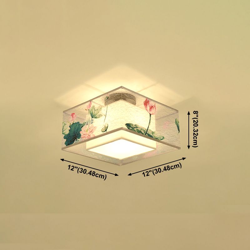 Plafonnier encastré en tissu de style chinois pour salon