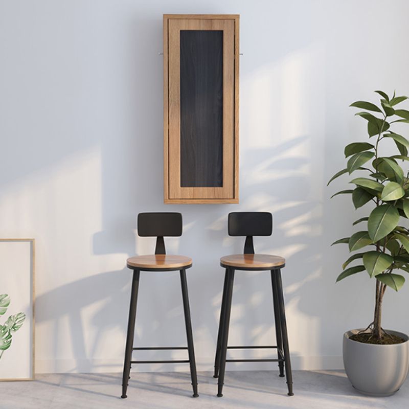 Tavolo da bar in legno in stile industriale e rettangolo naturale top bistro pieghevole