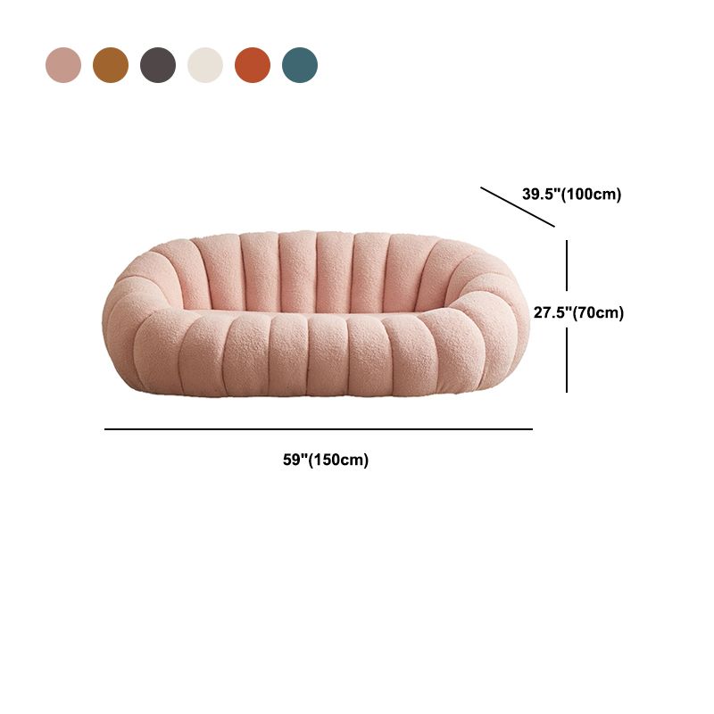 2 Seater 27.5"H Microfiber / Lamb Fleece Sloped Arm Sofa for Living Room