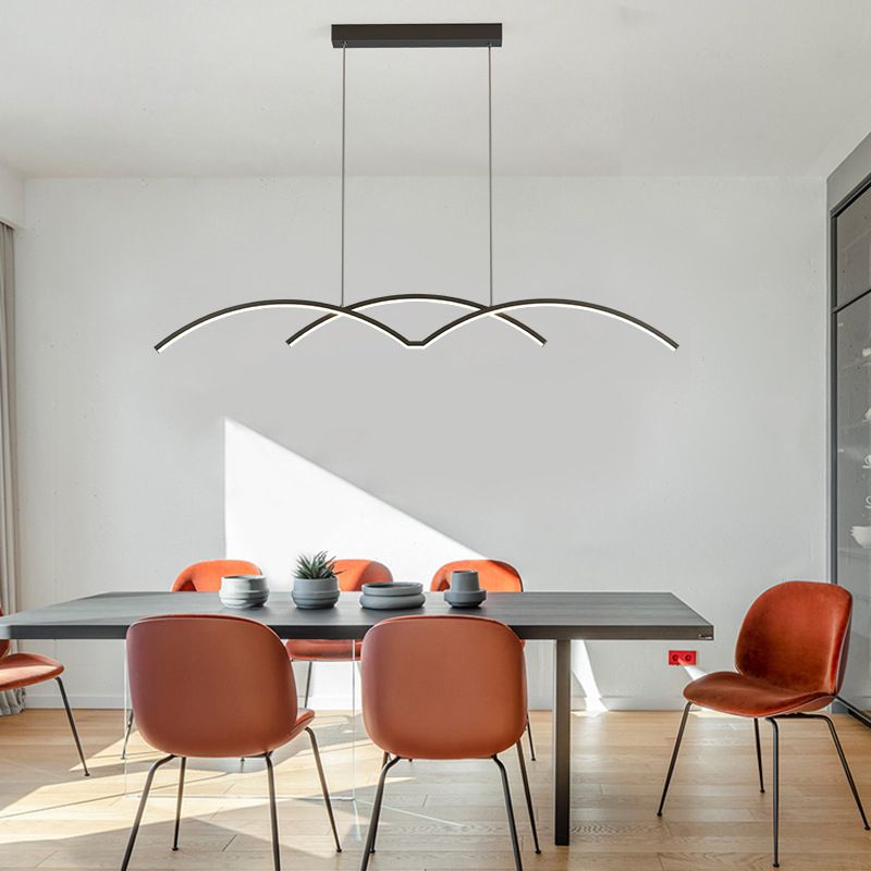 Metal Linear Shape Chandelier Light Modern Style 2 Lights Chandelier Light Fixture