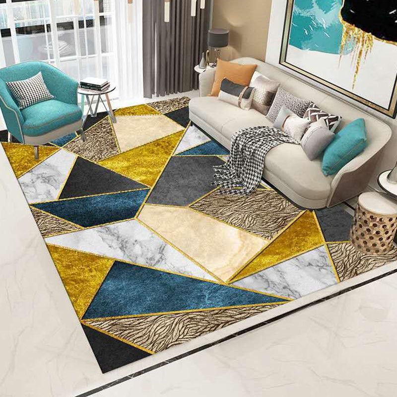 Luxurious Artistic Pattern Indoor Rug Individuality Modern Carpet Polyester Stain Resistant Rug for Home Decoration
