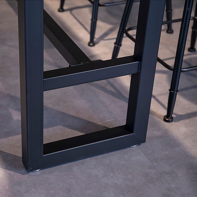 1/4/7/9 Pieces Industrial Iron Bar Table Set Rectangle Pine Wood Bistro Set with Footrest