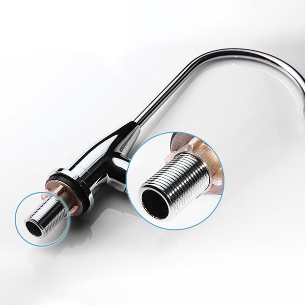 Modern Style Copper Kitchen Faucet Gooseneck Lever Handle Kitchen Faucet