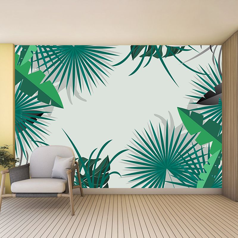 Tropical Plants Wall Mural Tropical Style Mildew Resistant Wall Art for Room