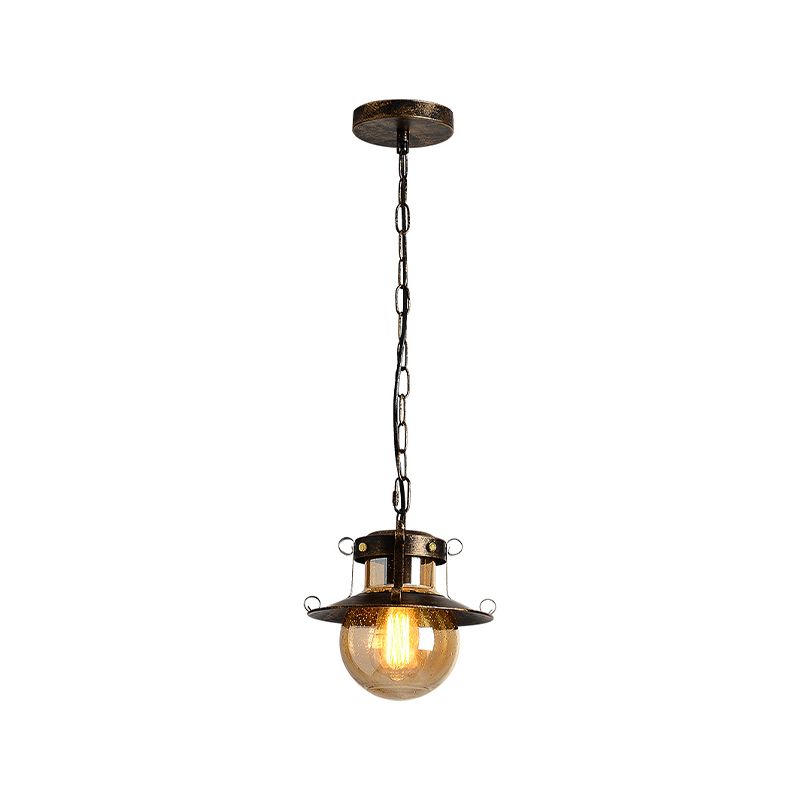 In stile industriale a forma di globo vetro leggero 1 lampada appesa alla luce in chiaro