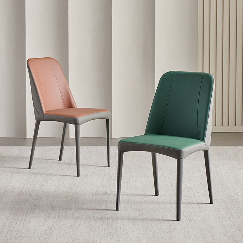 Chaise d'appoint industrielle pour la maison Chaise d'appoint rembourrée en métal à dossier solide (Ensemble de 2)