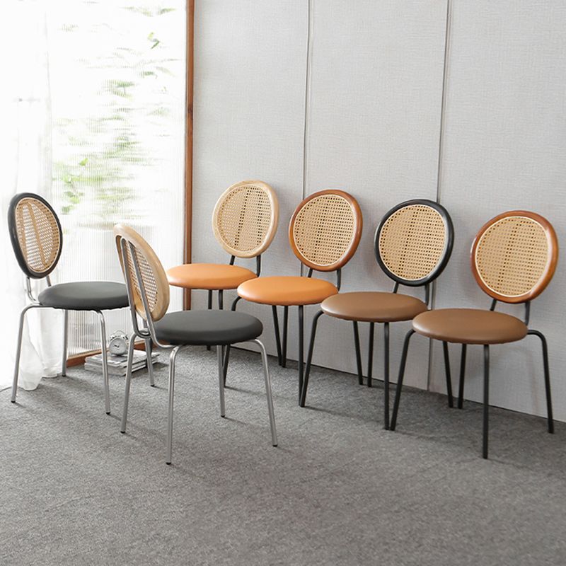 Contemporary Dining Side Chair PU Leather Stacking Side Chair