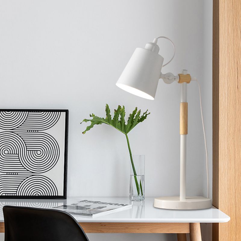 Modern Style Conical Night Table Lamp Metal Single Light Table Light