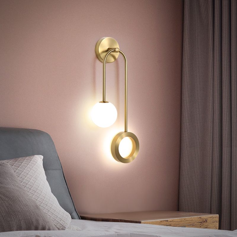 Global Wall Lamps 1-Light Modern LED Glass Wall Mount Lamp for Bedroom