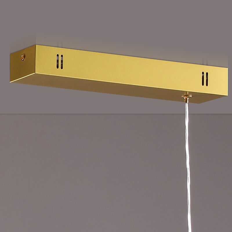 Moderner Stil Linearer Form Island Light Metal 1 Licht anheizt Pendellicht in Gold