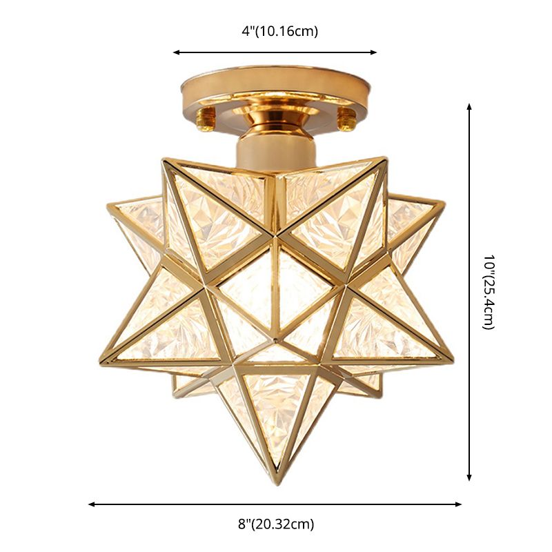 Plafonnier Semi-encastré Star, lustre traditionnel en acrylique pour chambre à coucher