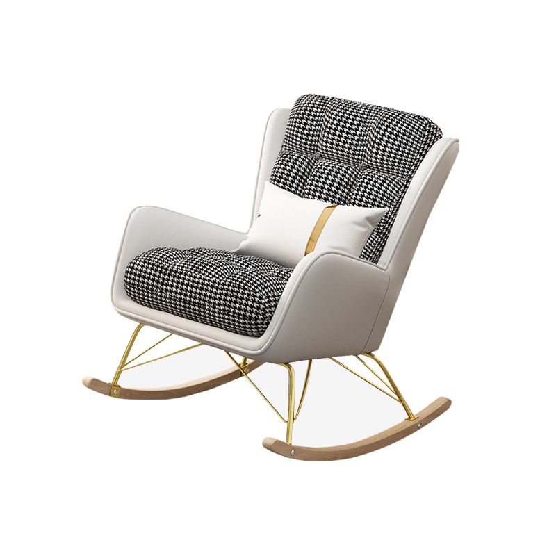 Glam Style Indoor Rocking Chair Nursery Sofa Rocking Chair with Ottoman